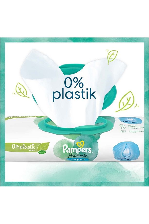 Pampers Harmonie Islak Havlu Mendil Aqua Pure 48 Yaprak 2 Li Set (96 YAPRAK) Organik Pamuk - 5