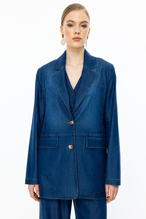 سترة غير مبطنة بأزرار مزدوجة - 1