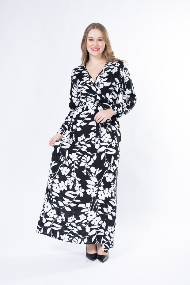 ROCHIE LUNGĂ CU MÂNECĂ LUNGĂ ȚESUTĂ DE VARĂ - 1