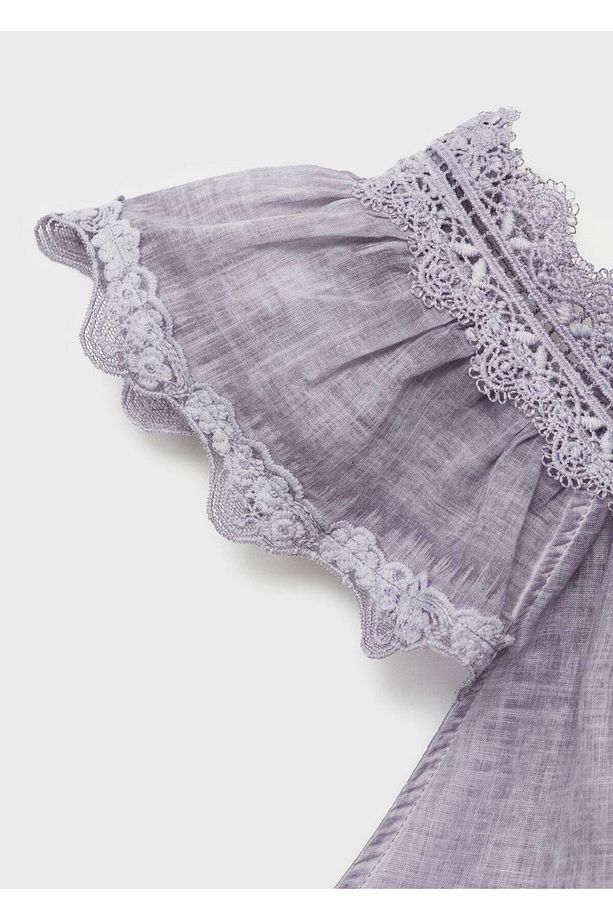 Pamuk overdyed dantel gecelik - 8