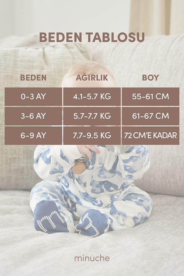 Bebek Uyku Tulumu ve Oyun Pijaması %100 Pamuk - Tek Parça Önden Fermuarlı Tulum Pijama - 3