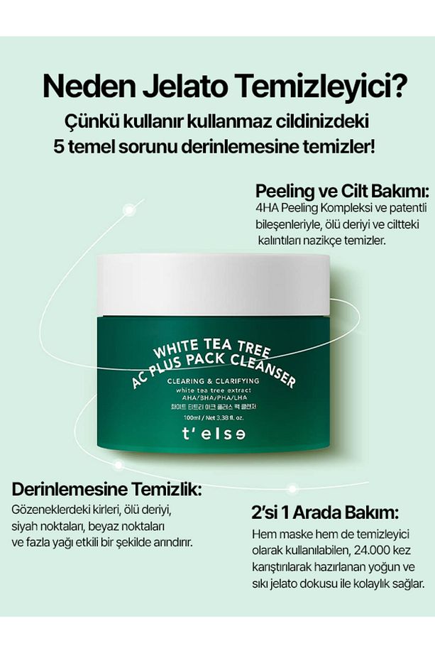 White Tea Tree (KOREANDBEAUTY) Ac Plus Pack Cleanser | Ve Siyah Nokta Karşıtı Temizleme Balmı 100ml - 3