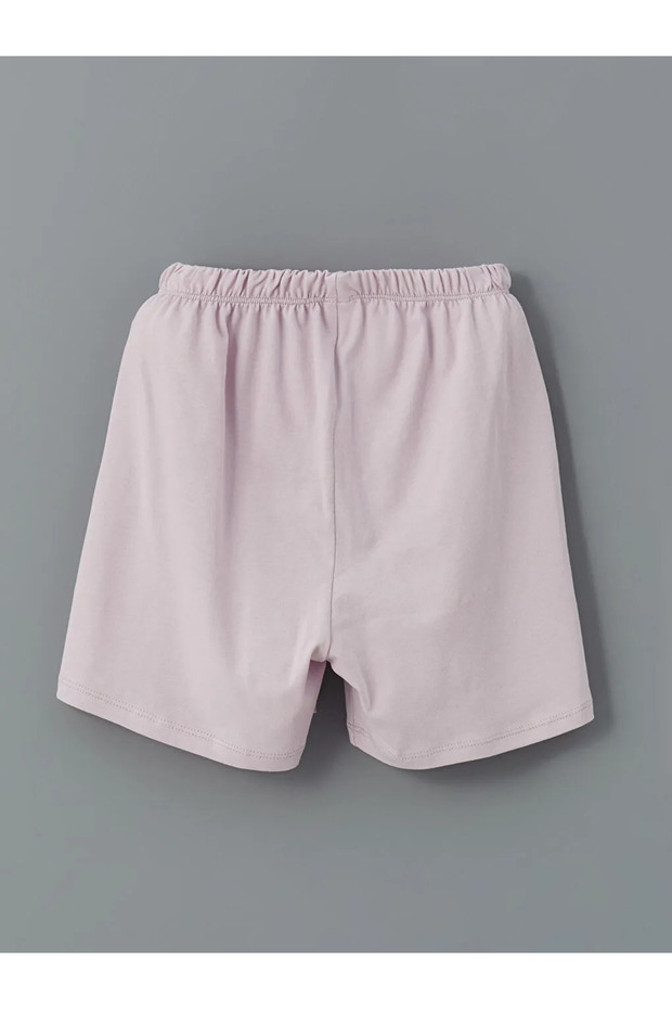 LCW ECO Lila Bisiklet Yaka Kız Çocuk Şortlu Pijama Takımı - 4