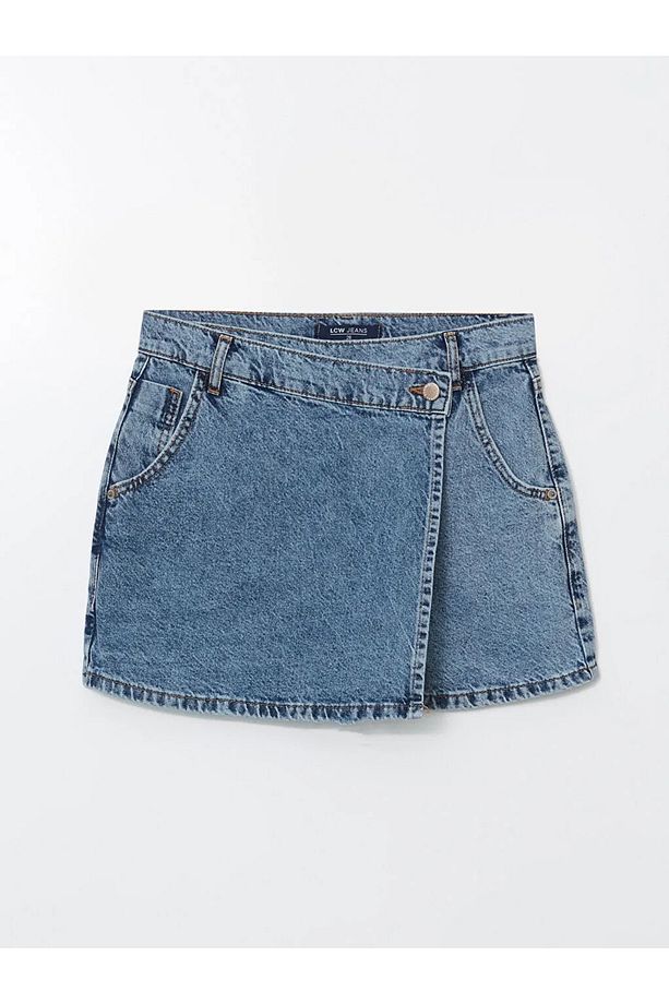 LCW Jeans Standart Fit Kadın Jean Şort Etek - 1
