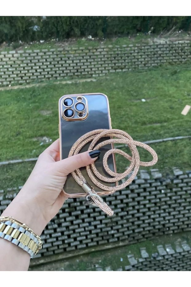 Bronze Phone Neck Strap with Stone