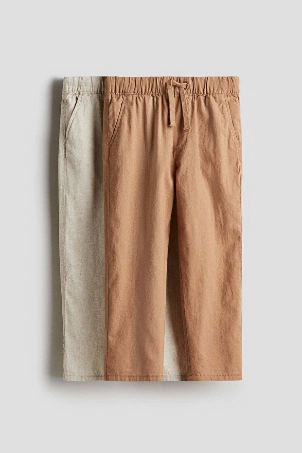 2-pack linen-blend trousers