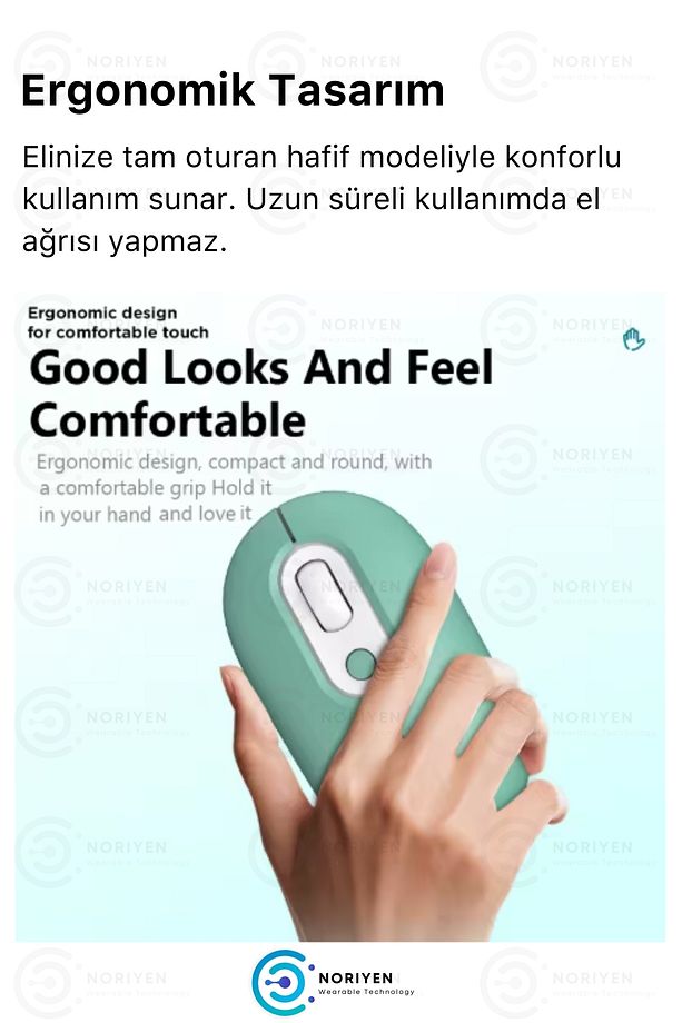 Silent Plus RGB Işıklı Ultra Sessiz 4 Tuşlu USB 2.4G Şarjlı Kablosuz Wireless Bluetooth M1 Mouse - 6