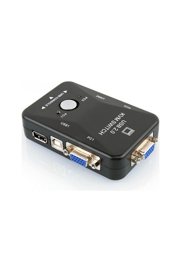 2 Port Usb Kvm Switch 2 Pc Kasa Tek Kontrol Bilgisayar Laptop + 2 Adet Kablo - 5
