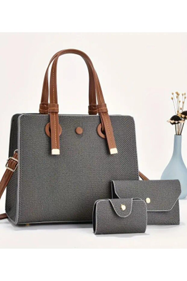 حقيبة قماش رمادية - 1