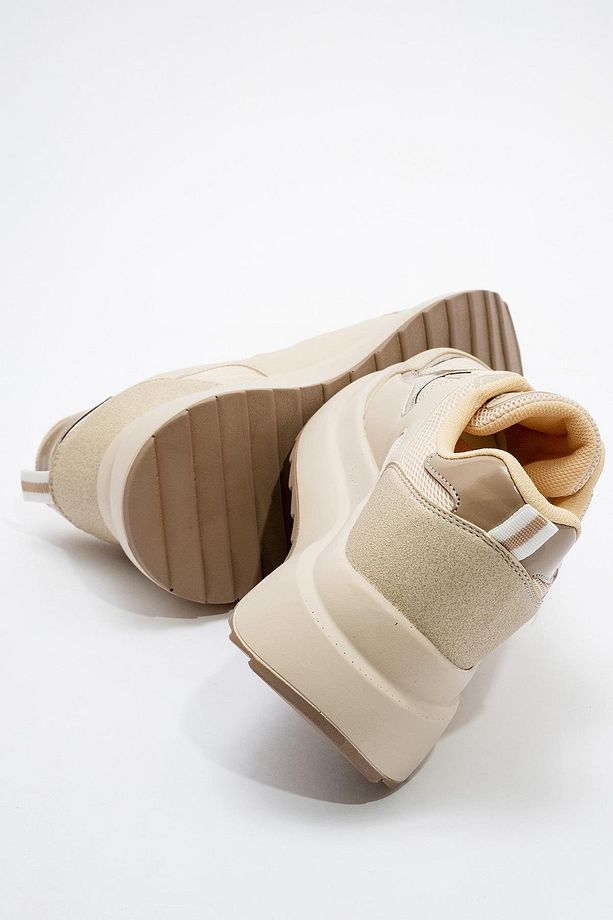 Günlük Kadın Sneaker Bağcıklı Hafif Kalın Yüksek Tabanlı Yürüyüş Nefes Alan Spor Ayakkabı - 2