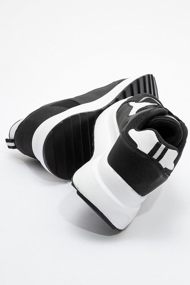 Günlük Kadın Sneaker Bağcıklı Hafif Kalın Yüksek Tabanlı Yürüyüş Nefes Alan Spor Ayakkabı - 4