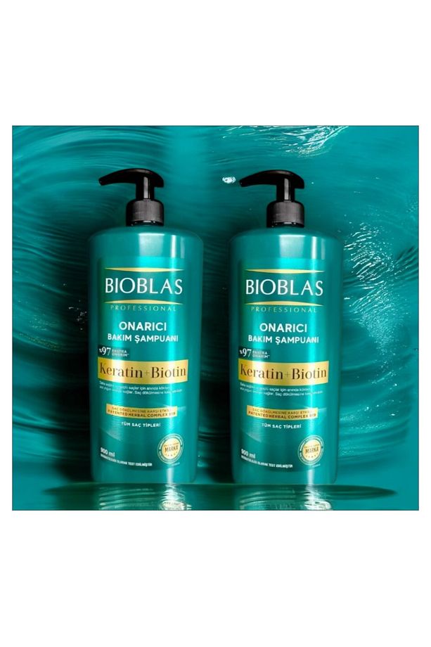 2 Adet Keratin Biotin 900 ml Professional Onarıcı Bakım Şampuanı % 97 Extra Onarım - 6