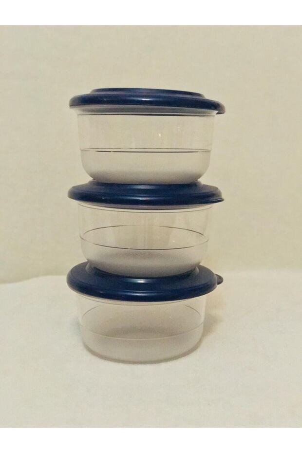 Kristalin Kase 3'lü Set Mavi Kapak 450 ml - 2