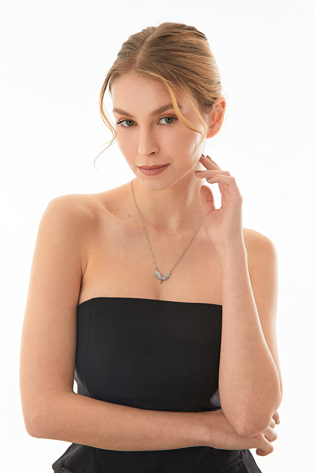 Melek Figürlü Çelik Kolye - 2