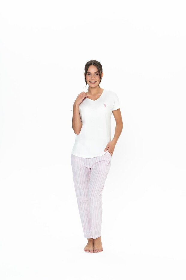 U.S. Polo Assn. Women's Ecru Pajama Set
