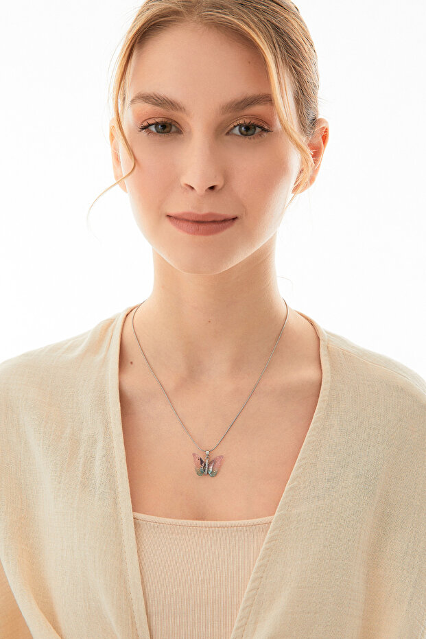 Kelebek Çelik Kolye - 2