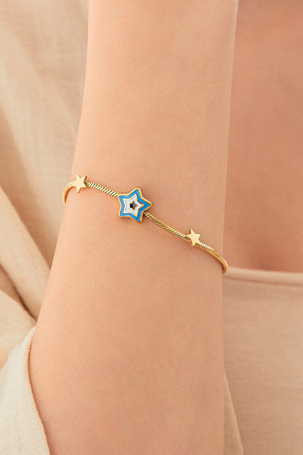 Yıldızlı Çelik Bileklik - 3