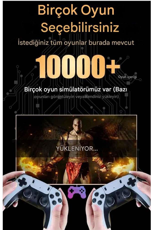 X12 500GB Android TV+GAME CUBE 4K HDMI +ETHERNET 3D Retro Arcade Oyun Konsolu - 6