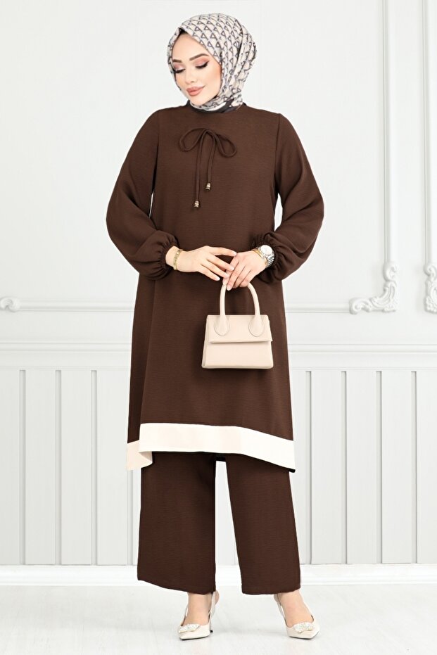 Coffee Color Cuff Elastic Set - 2252Blu1068-M