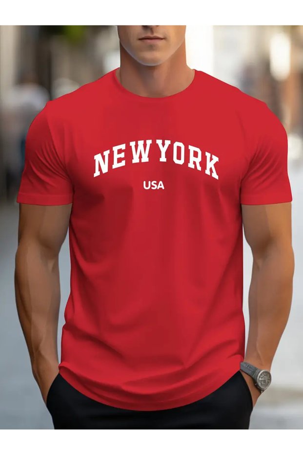New York Usa Printed Unisex Oversize Crew Neck T-Shirt