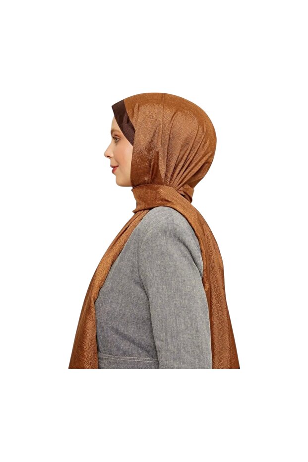 Taba Halka Desen Monogram Şal - 3