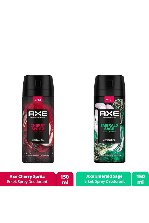 Premium Collection Erkek Sprey Deodorant Cherry Spritz 150 ml + Emerald Sage 150 ml - 1