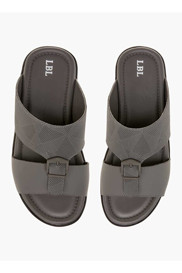 LBL by Shoexpress Textured Slip-On Arabic Sandals with Buckle Detail - 1