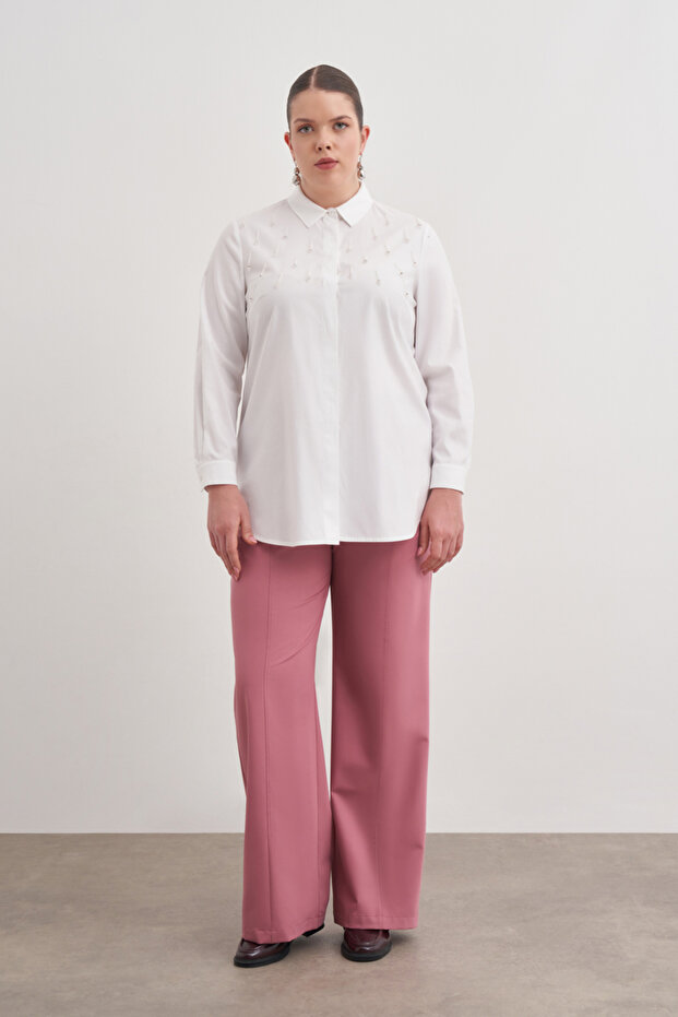 İşlemeli Cotton Gömlek - 2