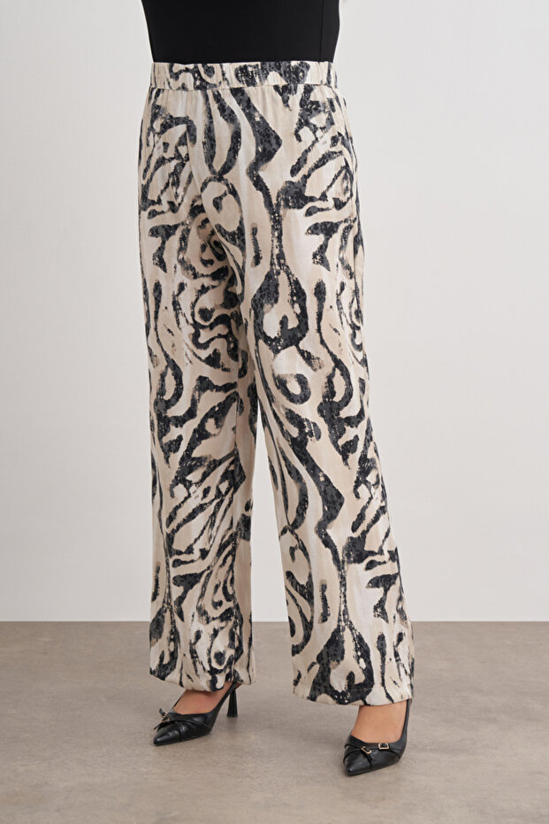 Desenli Piliseli Pantolon Etek - 5