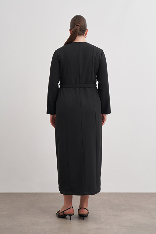 Kemerli Kuplu Elbise - 6