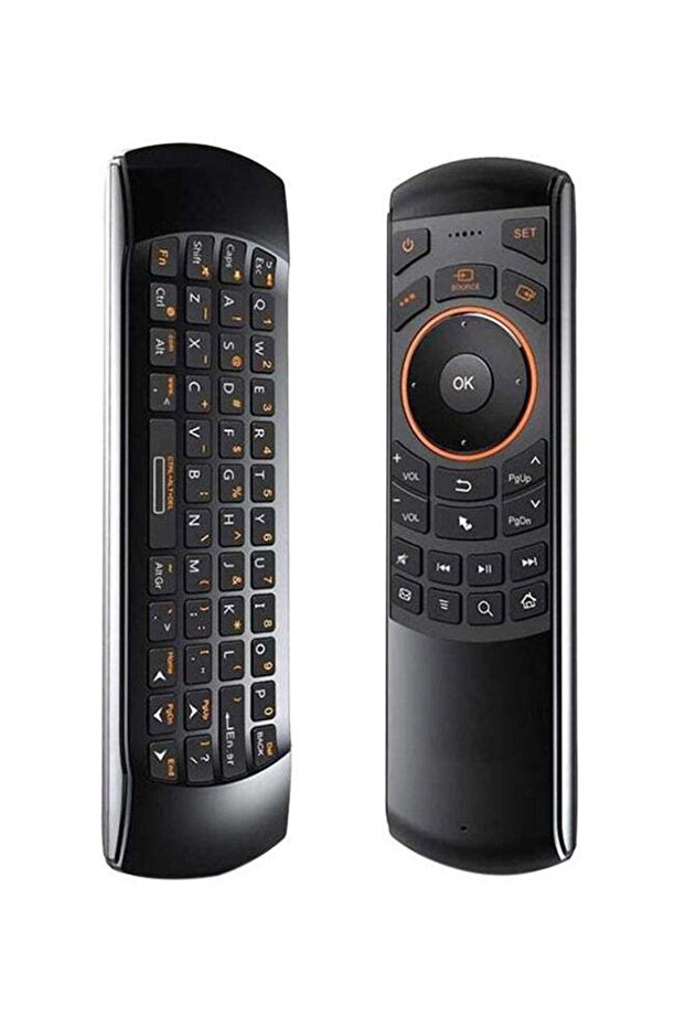 جهاز تحكم عن بعد لاسلكي من Rii I25 مع لوحة مفاتيح باللون الأسود - 1