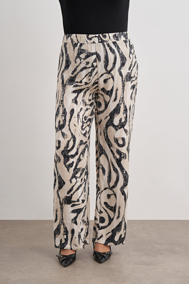 Desenli Piliseli Pantolon Etek - 4