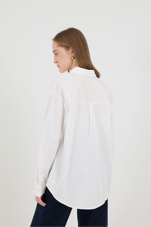 Düğmeli Oversize Gömlek G1236-y1 - 5