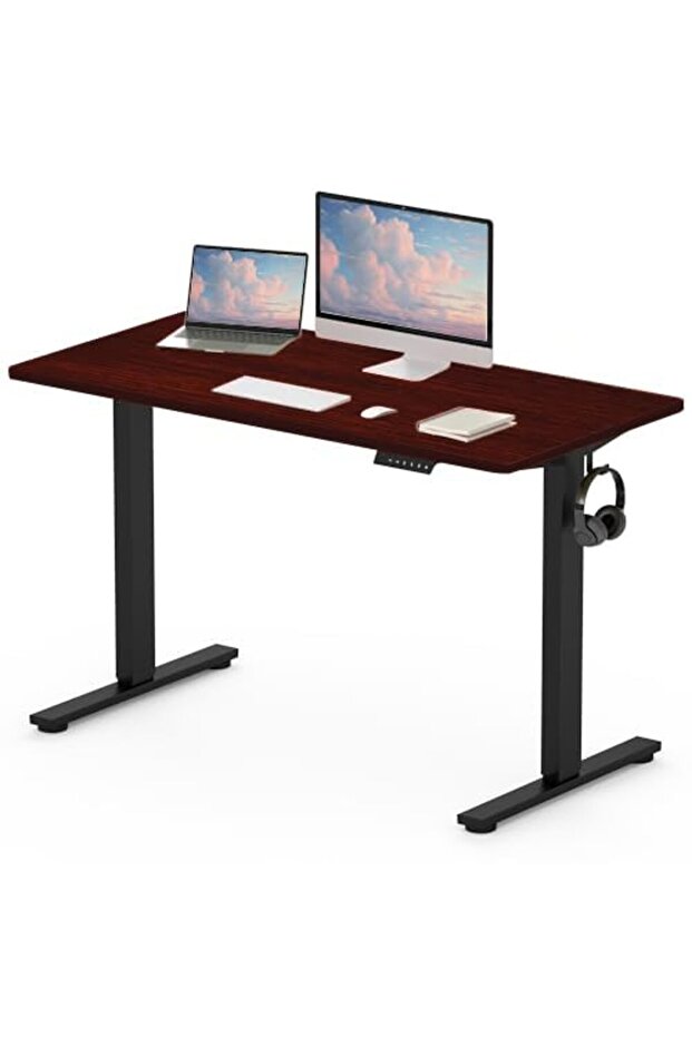 Flexispot Electric Standing Desk, 122 x 65cm Adjustable Height Desk - Apple Cherry
