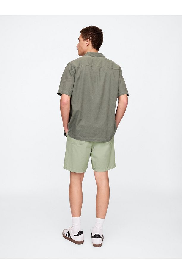 Erkek Yeşil Twill Şort - 6