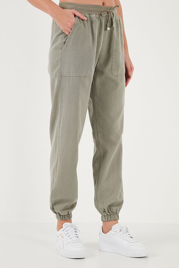 Regular Fit Yüksek Bel Lastikli Paça Jogger Spor Pantolon Pantolon 668yp5039 - 4