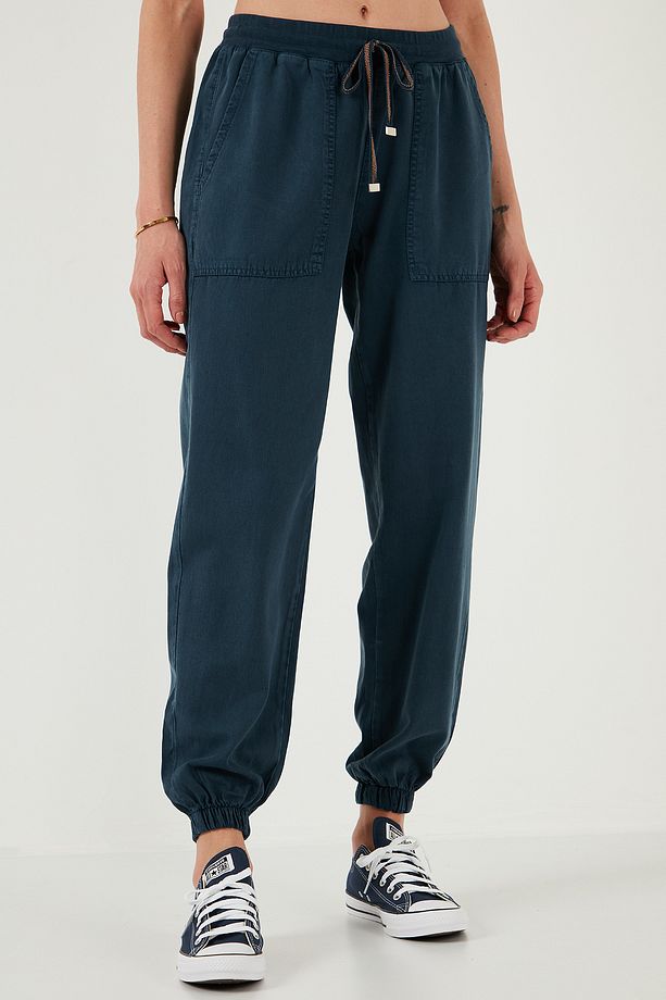 Regular Fit Yüksek Bel Lastikli Paça Jogger Spor Pantolon Pantolon 668yp5039 - 2