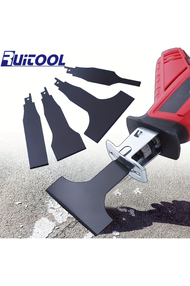 4-Piece Heavy-Duty Scraper and Blade Set for Reciprocating Saws Steel, Tile and Putty Removal, Wa...