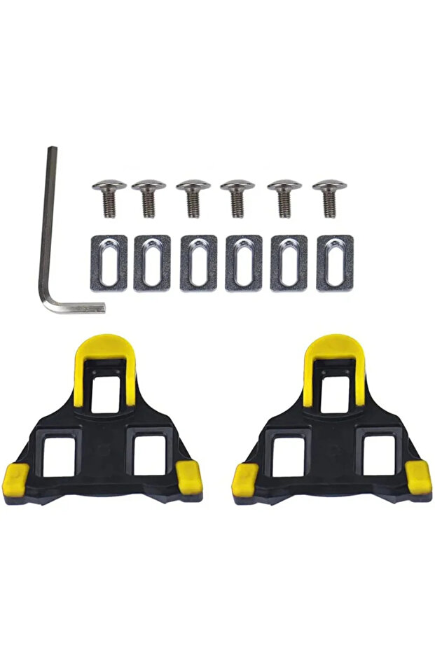 Black Yellow Road Bike Pedal Cleat SPD SL Bicycle Pedals Plate Clip Self-locking for SHIMANO Float P