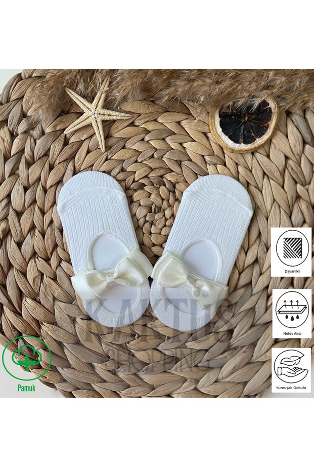 Baby Girl Orange Bow Cotton Ballerina Socks