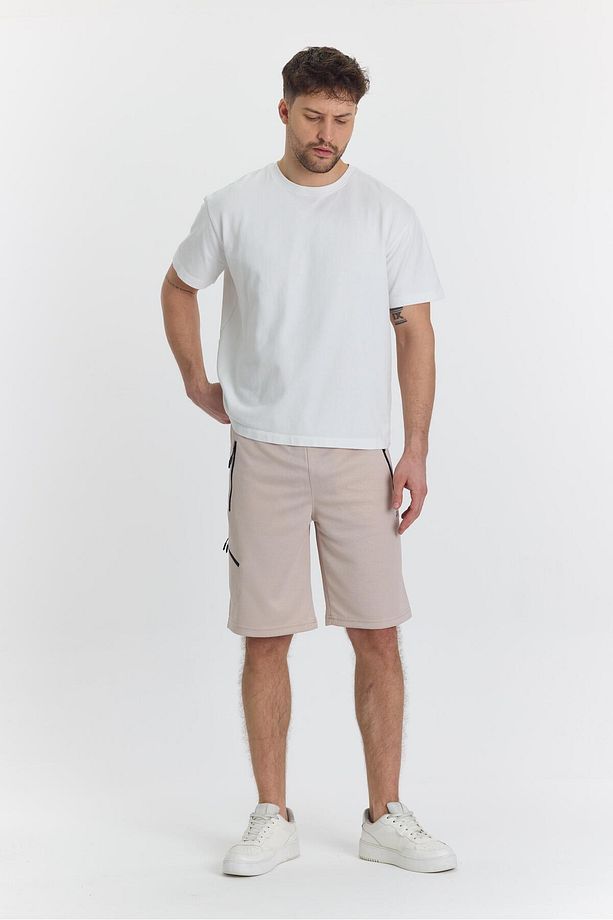 Erkek Polycotton Şort Ekru 6051-E - 6