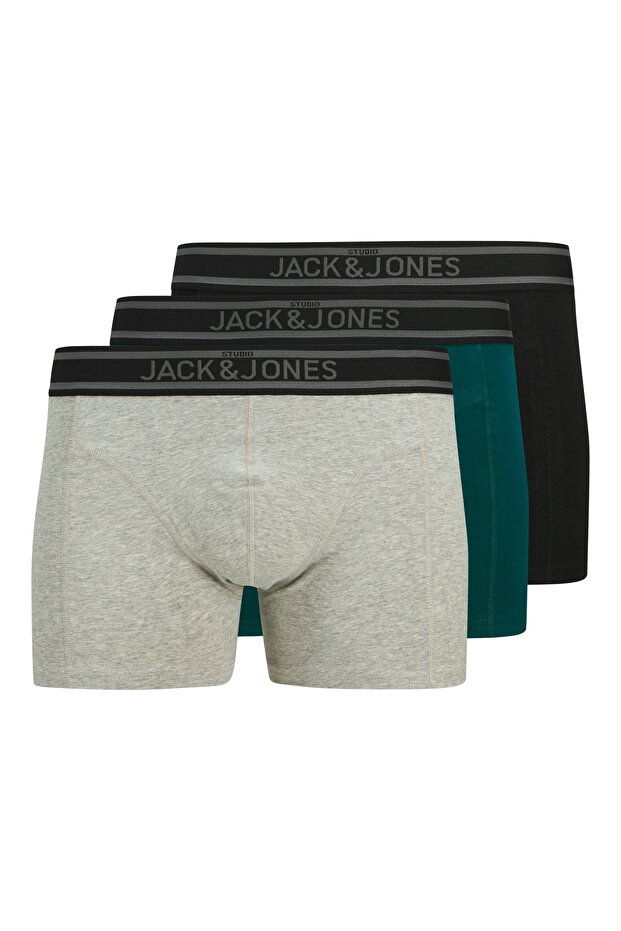 Jack Jones Jackyle Solid Trunks 3 Pack Men's Black Boxer 12268599-02 - 1