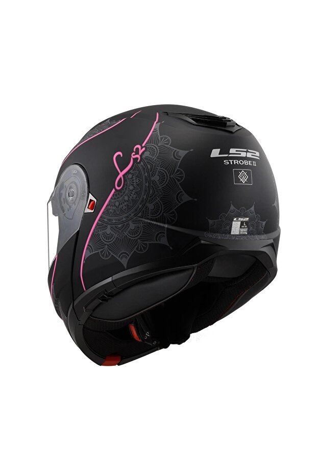 STROBE 2 LUX MAT SİYAH-PEMBE KASK - 6