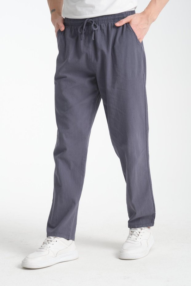 Men's Hambez Elastic High Waist Comfortable Fit 100% Natural Cotton Raw Cloth Sweatpants Bottom Pants 2188