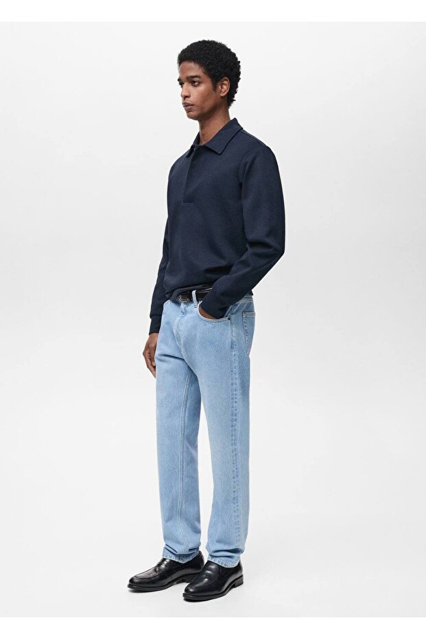 Regular kesim pamuklu polo sweatshirt - 6