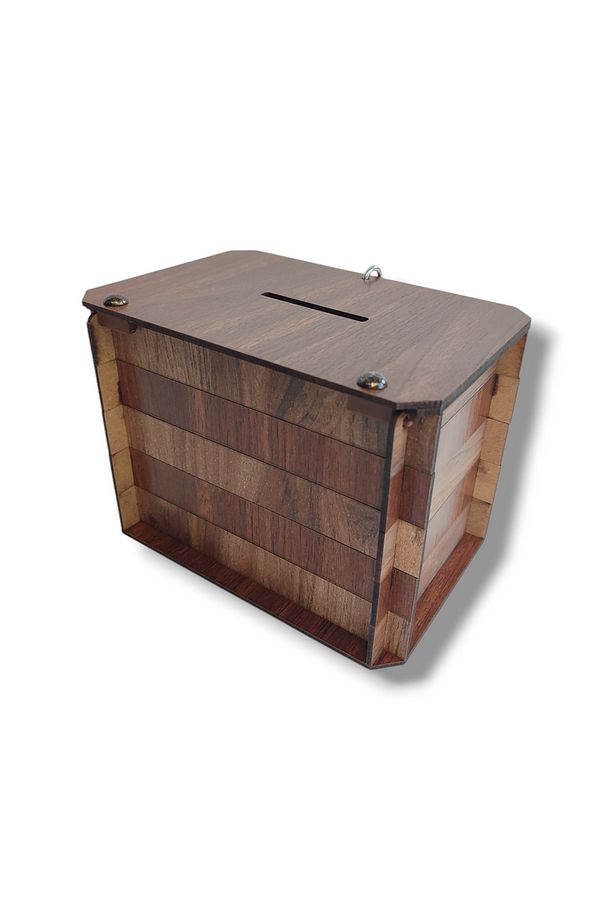Kumbara - Parabox Ahşap Tip Box (CEVİZ-KEMENÇE) - 7