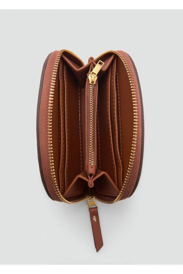 Rafya görünümlü oval cüzdan - 4