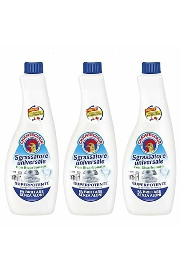Pack Of 3 X Universal Degreaser Refill With Bicarbonate, Chanteclair Sgrassatore, 600 ml Solution - 1