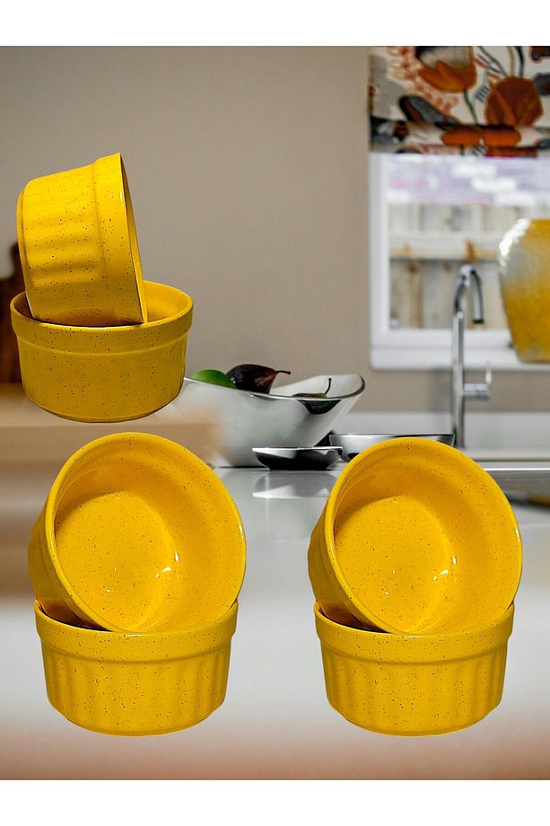 6 Adet 10 Cm 300 ML.Sufle Kabı-Muffin-Cup Cake-Sütlaç-Magnolia-Güveç-Fırın ve Kek Kalıbı. - 3