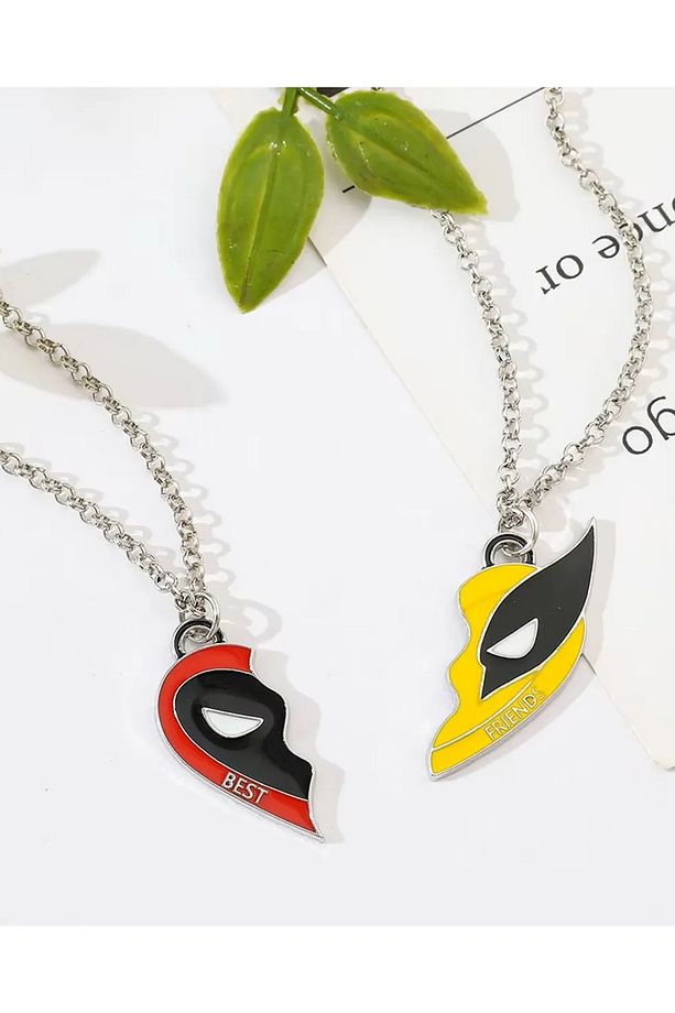 2 Adet Mıknatıslı Arkadaşlık Kolyesi Deadpool & Wolverine Best Friends Kolye - 5
